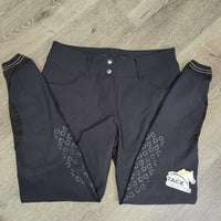 Euro Seat Breeches, Fancy edges *gc, mnr peeling stickies, unstitched & repaired seams, seat rubs
