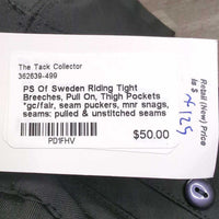Riding Tight Breeches, Pull On, Thigh Pockets *gc/fair, seam puckers, mnr snags, seams: pulled & unstitched seams
