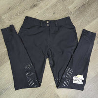 Euro Seat Breeches, Bling *fair, peeling stickies, missing bling, torn/slices, pulled seam, waist: puckers & stains

