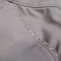 Euro Seat Breeches, Bling *fair, peeling stickies, missing bling, torn/slices, pulled seam, waist: puckers & stains
