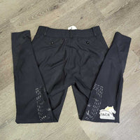 Euro Seat Breeches, Bling *fair, peeling stickies, missing bling, torn/slices, pulled seam, waist: puckers & stains
