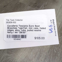 Euro Seat Breeches *vgc/fair, mnr rubs, faded edges, slice, rubs, pulled seams
