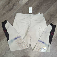 Euro Seat Breeches *gc/fair, seams: pulled, unstitched & repaired, discolored seat & legs, stains, threads
