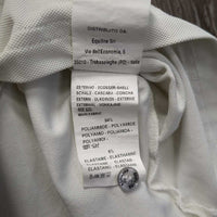 SS Polo Show Shirt, 1/4 Button Up, Snap Collar "Young Riders, Grant" *gc, mnr stains & seam rubs
