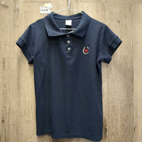 SS Polo Shirt, Equine Canada, 1/4 Button Up *gc, mnr faded, rubs, pills & hair
