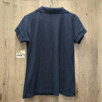 SS Polo Shirt, Equine Canada, 1/4 Button Up *gc, mnr faded, rubs, pills & hair
