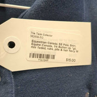SS Polo Shirt, Equine Canada, 1/4 Button Up *gc, mnr faded, rubs, pills & hair
