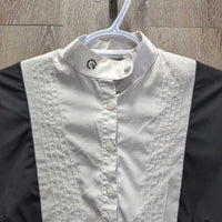 "Bavero" SS Show Shirt, 1/2 Button up, Button Collar, Pleated Front *vgc, mnr creases & loose seam
