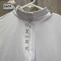 SS Show Shirt, 1/4 Zip Up, Snap Collar, Bling *gc, creased/folded detail, v.faded tag, older
