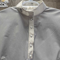 SS Show Shirt, 1/2 Snap Up, Snap Collar *vgc/fair, unstitched Sleeve-L, torn side mesh-R

