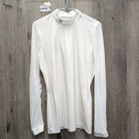 LS Sun Show Shirt, Mesh Sleeves, Shoulder Zipper, Snap Collar *gc, sleeves: rubs, snags, frays, threads, collar puckers
