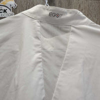 LS Sun Show Shirt, Mesh Sleeves, Shoulder Zipper, Snap Collar *gc, sleeves: rubs, snags, frays, threads, collar puckers
