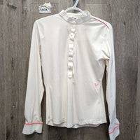 LS Show Shirt, 1/2 Button Up *vgc, mnr snags, seam puckers & pills, v.faded collar logo
