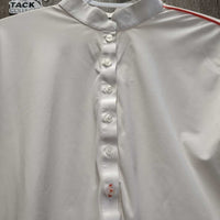 LS Show Shirt, 1/2 Button Up *vgc, mnr snags, seam puckers & pills, v.faded collar logo
