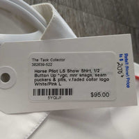 LS Show Shirt, 1/2 Button Up *vgc, mnr snags, seam puckers & pills, v.faded collar logo
