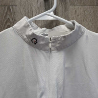 SS Show Shirt, 1/4 Zip Up *gc, crinkled/bubbled collar, mnr rubs & pills, stains
