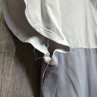 SS Show Shirt, 1/4 Zip Up *gc, crinkled/bubbled collar, mnr rubs & pills, stains
