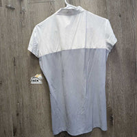SS Show Shirt, 1/4 Zip Up *gc, crinkled/bubbled collar, mnr rubs & pills, stains
