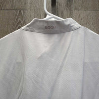 SS Show Shirt, 1/4 Zip Up *gc, crinkled/bubbled collar, mnr rubs & pills, stains
