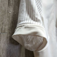 "Apoline" SS Show Shirt, 1/3 Zip Up, Bling *vgc/gc, unstitched cuffs, seam puckers, snags & rubs
