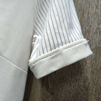"Apoline" SS Show Shirt, 1/3 Zip Up, Bling *vgc/gc, unstitched cuffs, seam puckers, snags & rubs
