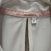 "Apoline" SS Show Shirt, 1/3 Zip Up, Bling *vgc/gc, unstitched cuffs, seam puckers, snags & rubs
