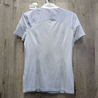 SS Show Shirt, 1/4 Button up, Snap Collar *vgc, seam puckers, v.faded sleeve logo
