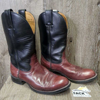 Round Toe Kangaroo? Leather Western Roper Boots *xc, clean, mnr creases & scuffs
