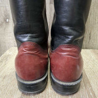 Round Toe Kangaroo? Leather Western Roper Boots *xc, clean, mnr creases & scuffs
