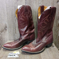 VINTAGE? Pointy Toe Western Boots, Cardboard Inserts *xc, clean, mnr scuffs & creases, rubbed toe soles
