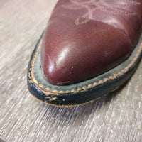 VINTAGE? Pointy Toe Western Boots, Cardboard Inserts *xc, clean, mnr scuffs & creases, rubbed toe soles
