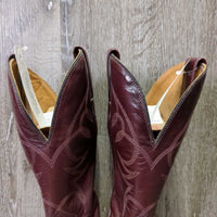 VINTAGE? Pointy Toe Western Boots, Cardboard Inserts *xc, clean, mnr scuffs & creases, rubbed toe soles

