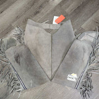 Full Suede Chaps, Fringe *vgc/xc, mnr rubs, stains & unstitched seams & zippers, Missing Buckle Strap, dry/stiff
