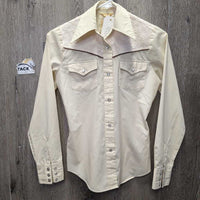 LS Western Shirt, snaps, lace shoulders *xc, mnr shoulder rubs
