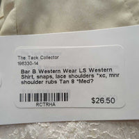 LS Western Shirt, snaps, lace shoulders *xc, mnr shoulder rubs
