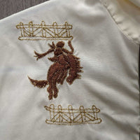 Vintage LS Western Shirt, Embroidery *xc, mnr seam puckers & threads
