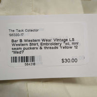 Vintage LS Western Shirt, Embroidery *xc, mnr seam puckers & threads
