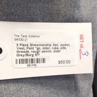 3 Piece Showmanship Set, Jacket, Vest, Pant *gc, older, rubs, pills, threads, rough seams, older

