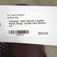 "Harbour" Soft Woven Leather Purse, Strap *xc/like new
