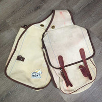 Hvy Canvas Saddle Bags *vgc, stained, dirt, older?
