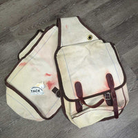 Hvy Canvas Saddle Bags *vgc, stained, dirt, older?
