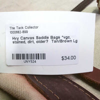 Hvy Canvas Saddle Bags *vgc, stained, dirt, older?
