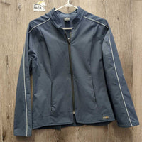 Soft Shell Jacket, zip *gc, clean, faded, pilly lining, seam puckers
