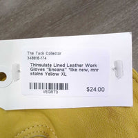 Thinsulate Lined Leather Work Gloves "Encana" *like new, mnr stains
