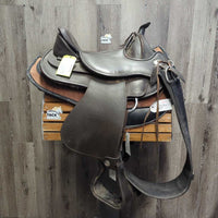 #1 *13.75" Red/Wide Pommel Barefoot Arizona Western Treeless Saddle, 2 Latigos, Hobble Straps, Stirrups & Saddle Pads, Neoprene Cinch
