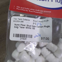 Stud Hole Cotton Plugs, bag *new
