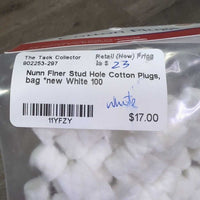 Stud Hole Cotton Plugs, bag *new
