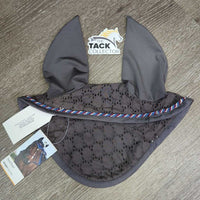 Ear Bonnet Fly Veil, Piping, tag *new
