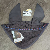 Ear Bonnet Fly Veil, Piping, tag *new

