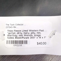 Thick Fleece Lined Western Pad *gc/fair, dirty, hairy, pilly, film, tear/fray, mnr threads, snags, faded
